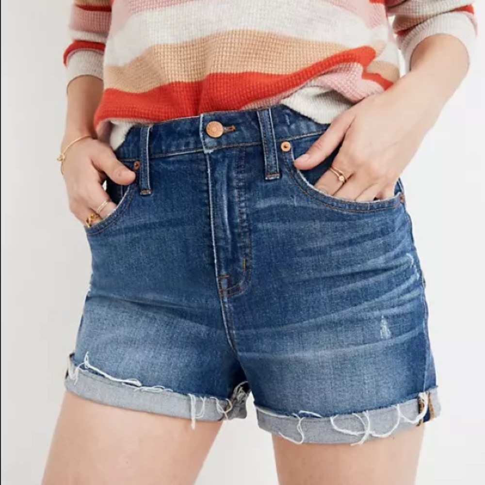 Madewell High-Rise Denim Shorts in Glenoaks Wash: Cutoff Edition